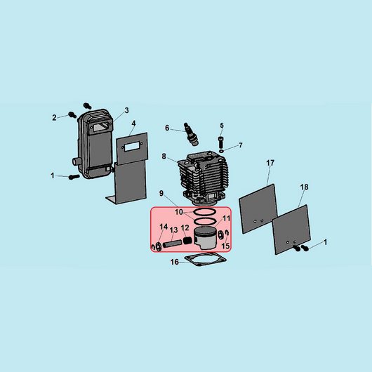 Поршень и цилиндр Champion PS282